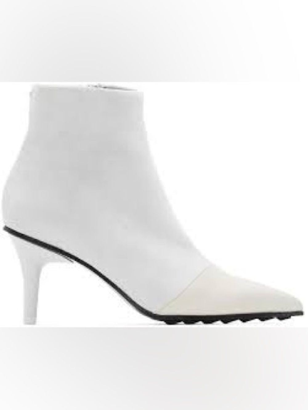 EUC Rag & Bone Beha Leather Suede Heeled Bootie in White Ivory Moto size US7 - Picture 3 of 15